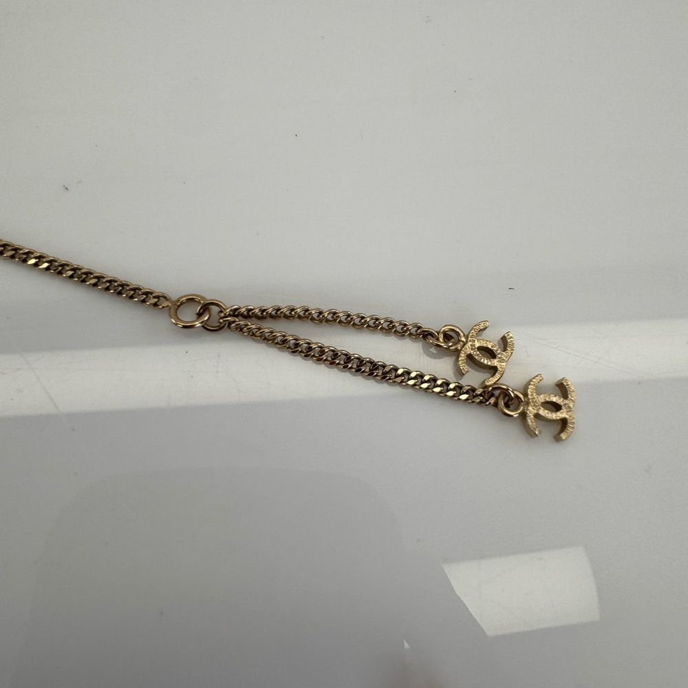 CHANEL Large Rhinestone Paved Gold and Silver Crystal Pendant Necklace - Picture 9 of 16